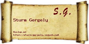 Sturm Gergely névjegykártya
